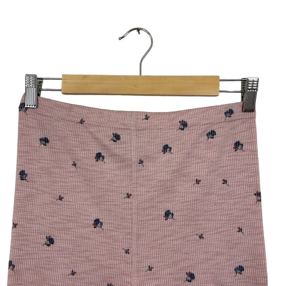 NEW Anthropologie Medium Large M/L Waffle Leggings Thermal Floral Pink Pants - Picture 11 of 15